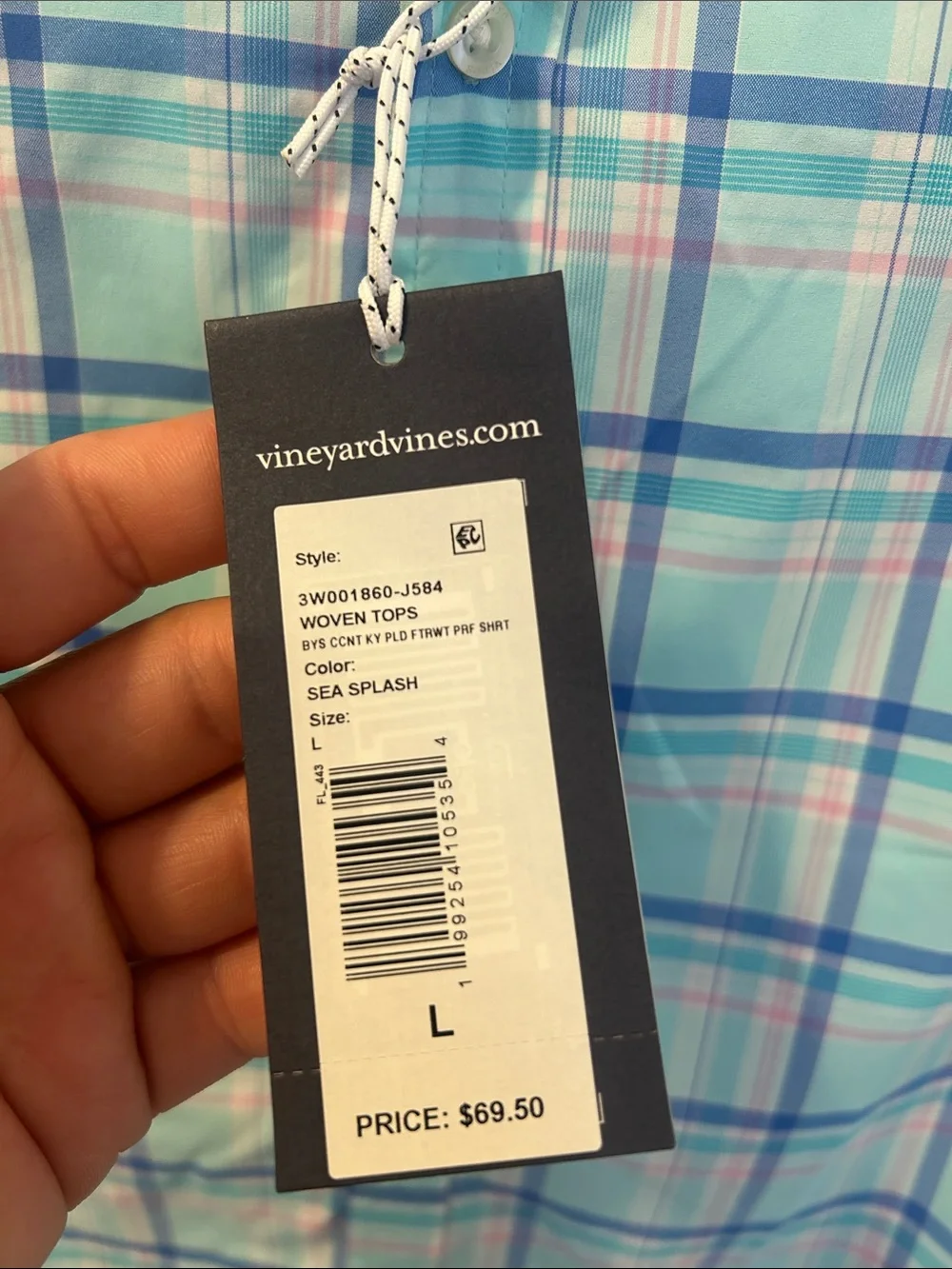 Vineyard Vines boys  Plaid Button-Down Shirt - Aqua, Blue, Pink